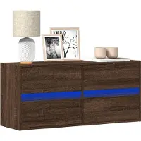 Prolenta Maison Exclusive - Meuble TV Éclairage LED Aspect chêne brun 100x31x45 cm