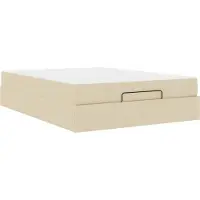 Syfax Cadre de lit avec matelas 2 pcs Crème tissu
