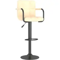 Syfax Tabouret de bar Crème Velours