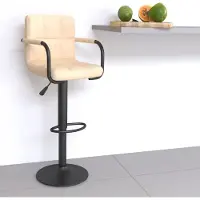 Prolenta Maison Exclusive - Tabouret de bar en velours crème