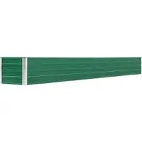 Syfax Jardinière surélevée de jardin, pour légumes et herbes, en acier galvanisé robuste, fond ouvert, 320x40x45 cm, vert