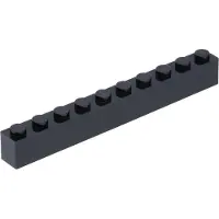 LEGO 100 pièces 6111 Brick 1x10 Part Basic Bricks 100 Noir