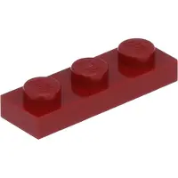 LEGO 1x3 planche 3623 - 100 pièces rouge foncé