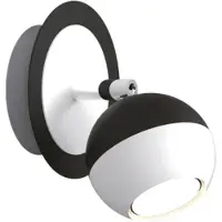 Silamp Applique Murale Orientable Noire et Blanche en Saillie pour Ampoule GU10