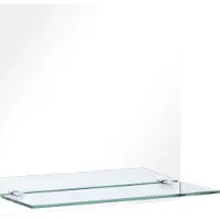 Syfax Miroir mural avec étagère 30x30 cm Verre trempé