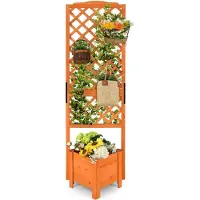Northix Bac à plantes parterre de 180 cm de haut avec treillis orange