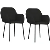 Syfax Chaises à manger lot de 2 Noir Velours