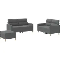 Syfax Ensemble de canapés 3 pcs avec coussins Gris foncé Tissu