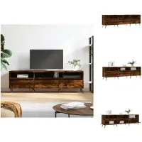 vidaXL Armoire TV chêne fumé 150x30x44,5 cm Bois composite - Meuble TV