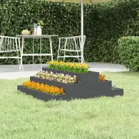 Prolenta Maison Exclusive - Bac à plantes gris 80x80x27 cm en bois massif de pin