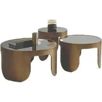 AEA Luxuriöse Couchtisch Garnitur Designer 3x Kaffeetische Rundtisch Set