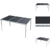 vidaXL Table de jardin à manger 150 x 90 x 74 cm Noir - Tables de jardin