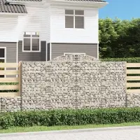 Prolenta Maison Exclusive - Paniers à gabions arqués 15 pcs 300x50x160/180 cm fer galvanisé