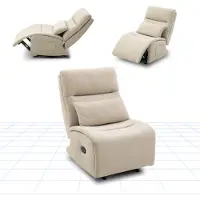 FlexiSpot Fauteuil relax HomeEase avec fonction balancelle, fonction inclinable 3 positions, coussin lombaire et repose-pieds, poche latérale, pour l'allaitement, salon, beige