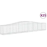 vidaXL Gabions avec arc surélevé 25 pcs. 400x50x60/80cm Fer galvanisé