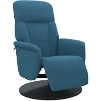 Syfax Fauteuil inclinable avec repose-pied bleu velours