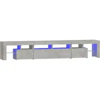Sonstiges Meuble TV avec lumières LED Gris béton 230x36,5x40 cm
