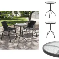 vidaXL Table de jardin Ø50x71 cm en acier anthracite - Tables de jardin