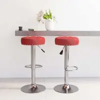 Prolenta Maison Exclusive - Lot de 2 tabourets de bar en tissu bordeaux