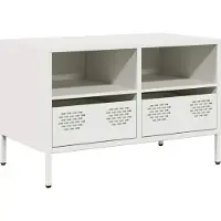 Syfax Meuble TV blanc 68x39x43,5 cm acier laminé à froid