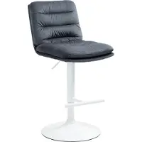 CLP Chaise de bar Damar - velours, châssis blanc - gris foncé