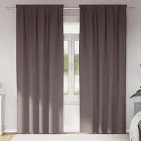 Syfax Rideaux occultants avec anneaux 2 pcs Marron foncé 260 x 140 cm