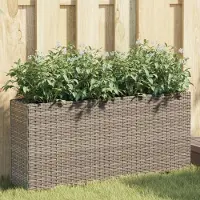 Prolenta Maison Exclusive - Jardinière surélevée avec 2 compartiments, gris, 90x20x40 cm, en polyrotin