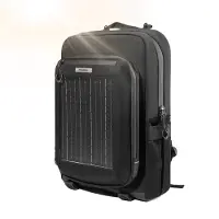 RockBros Sac à dos solaire avec panneau solaire Sac à bandoulière de camping Portable 2 panneaux solaires 14W 20L Noir