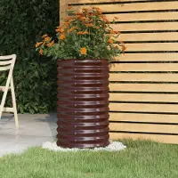 Prolenta Maison Exclusive - Jardinière de jardin Acier galvanisé 40x40x68 cm Marron