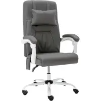 Syfax Chaise de bureau de massage Gris Similicuir