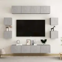 Prolenta Maison Exclusive - Ensemble de meubles TV 8 pcs Gris béton Bois d'ingénierie