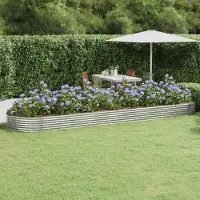 Prolenta Maison Exclusive - Lit surélevé de jardin Acier galvanisé Argenté
