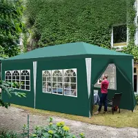 HENGDA Pavillon tente de jardin - Pavillon de jardin étanche avec Easy-Klett, protection parfaite par tous les temps Vert 3x6m