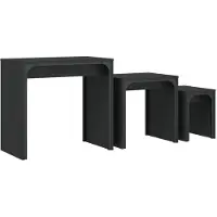 Syfax Tables basses gigognes 3 pcs noir bois d'ingénierie