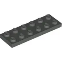 LEGO 2x6 plaque 3795 - 10 pièces gris foncé