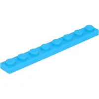 LEGO 1x8 plaque 3460 - 250 pièces bleu azur moyen