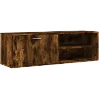 Syfax Meuble TV chêne fumé 120x34x37 cm bois d'ingénierie