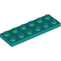 LEGO 2x6 plaque 3795 - 50 pièces turquoise foncé