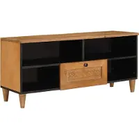 Syfax Meuble TV avec tiroir 100 x 33 x 46 cm Bois de mangue massif