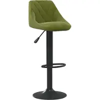Syfax Tabouret de bar Vert clair Velours