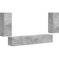 Syfax Ensemble meuble TV 4 pcs Gris béton Bois d'ingénierie