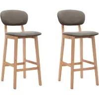 Syfax Tabourets de bar lot de 2 taupe tissu
