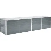 Syfax Lit surélevé de jardin Acier galvanisé 320x80x77 cm Gris
