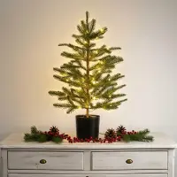 Spetebo 3.08 Arbre de Noël artificiel avec 30 LED d'éclairage - env. 60 cm - Arbre artificiel fonctionnant sur piles avec minuterie