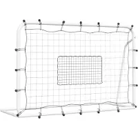 Syfax Filet de rebond de football blanc noir 184x61x123 cm acier PE