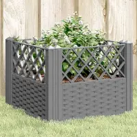 Prolenta Maison Exclusive - Bac à plantes avec piquets gris clair 43,5 x 43,5 x 43,5 cm PP