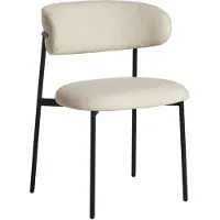 HowHomely Chaise ZOYA Tissu gris clair - Design minimaliste, ergonomique, cadre métallique noir