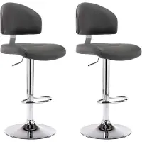Syfax Tabourets de bar lot de 2 gris similicuir