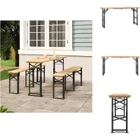 vidaXL Table de bière pliante 170x50x75/105 cm bois massif sapin - Tables de jardin
