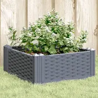 Prolenta Maison Exclusive - Jardinière avec piquets bleu gris 42,5x42,5x28,5 cm PP